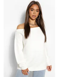 Ripple Stitch Slash Neck Jumper - black - 3