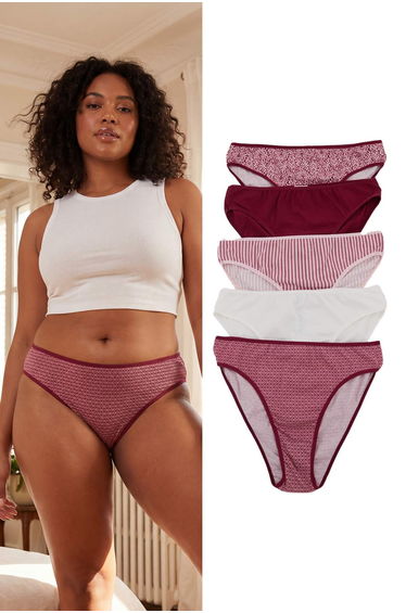 Red-Multicolor 5-Pack Large Size Panties