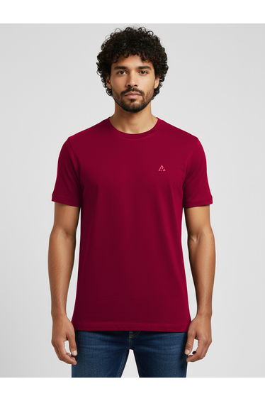 Men Maroon Soft Cotton Round Neck T-Shirt