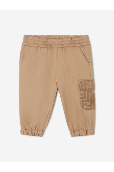 Fendi Baby Boys FF Pocket Trousers in Beige