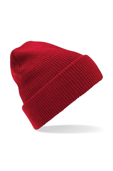Beechfield Heritage Adults Unisex Premium Plain Winter Beanie Hat - Classic Red