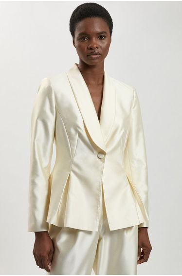 Satin Twill Single Breasted Blazer