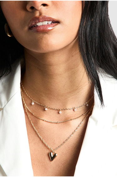Heart Detail Layered Necklace