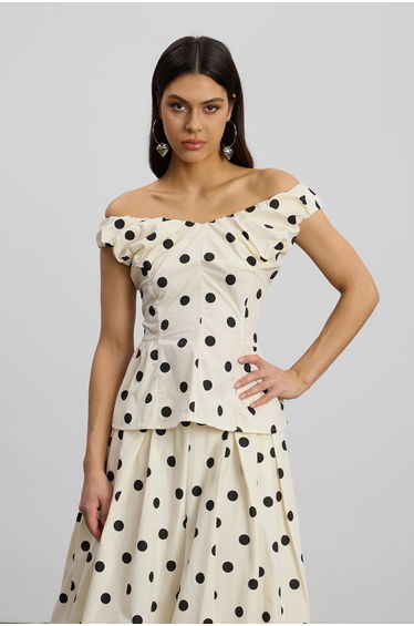Elyo Off Shoulder Dot Top