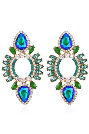 Phoenix Blue Rhinestone Earrings