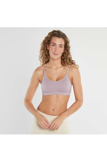 Pack of 2 ribbed bralettes PURPLE