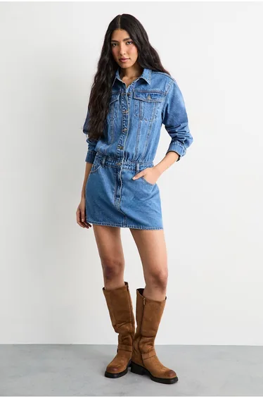 Denim Shirt Mini Dress