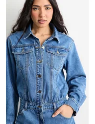 Denim Shirt Mini Dress - 2