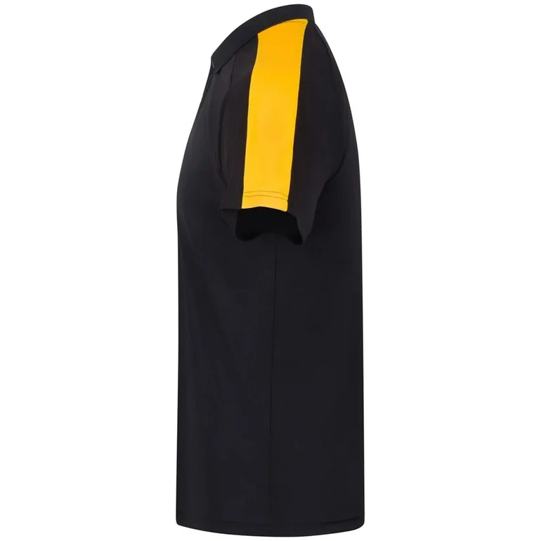 Finden & Hales Mens Team Polo Shirt - Black/Gold - 2