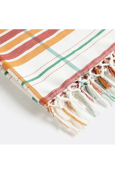 Striped Fouta XL in Dyed Woven Cotton, Socco