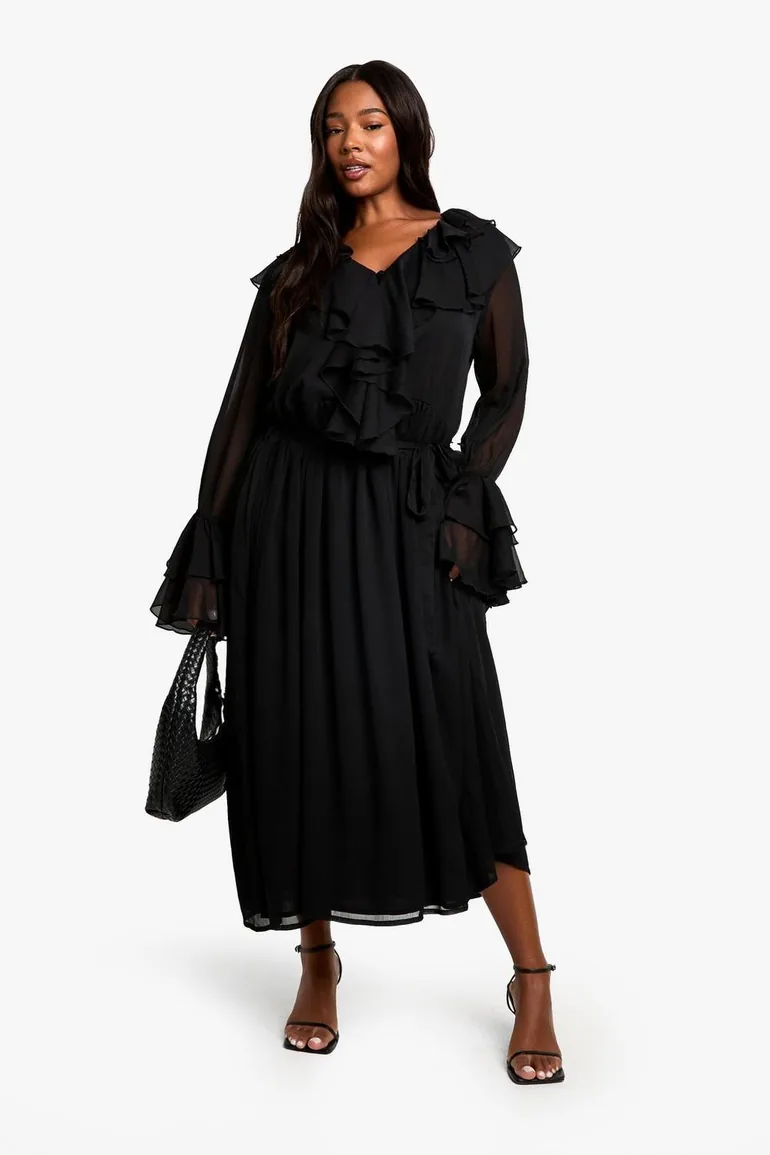 brown delicate garden long sleeve maxi dress self-portrait - Brown Floral Lace Maxi Dress