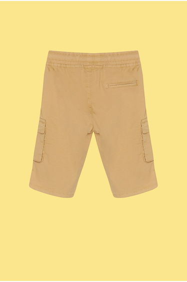 Boy's Beige Pocket Elastic Waist Woven Shorts product thumbnail 3