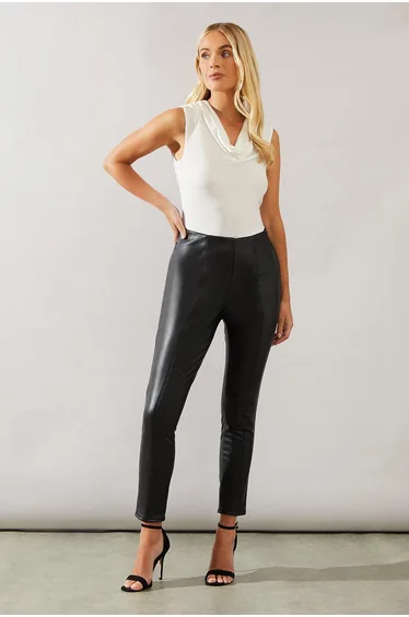 Petite Faux Leather Leggings