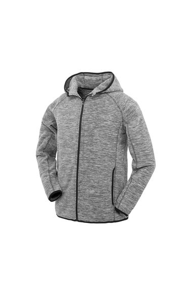 Spiro Mens Microfleece Hoodie - Grey/Black