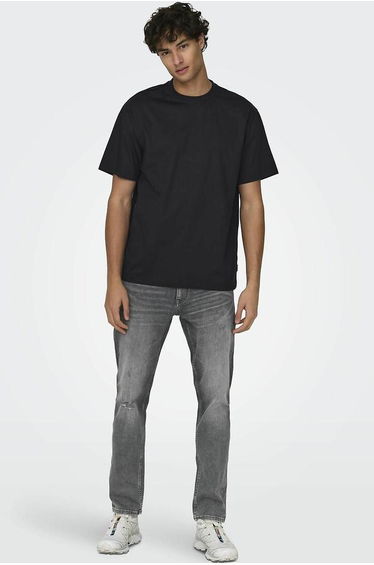 Organic Cotton T-Shirt in Loose Fit with Crew Neck