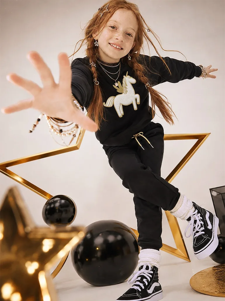 Plush Unicorn Girl's Tracksuit Set