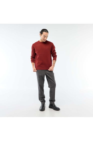 Checked Jogger-Style Trousers BLACK