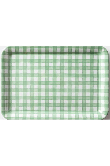 Gingham Print Rectangular Tray, Acelie