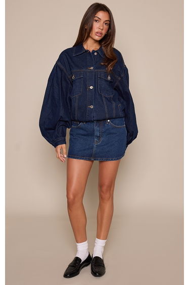 Indigo Mid Rise Classic Denim Mini Skirt
