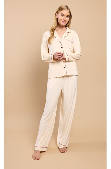 Cream Fleece Trouser Pyjama Set by Vicky Pattison