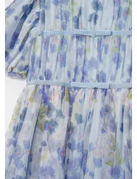 Mina Blue Printed Mesh Dress - 8