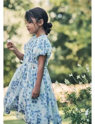 Mina Blue Printed Mesh Dress - 9