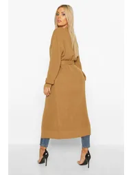 Plus Longline Knitted Maxi Cardigan - black - 1