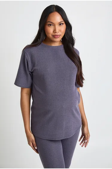 طقم بوهو باللون الرمادي - للحوامل