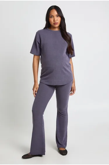 طقم بوهو باللون الرمادي - للحوامل