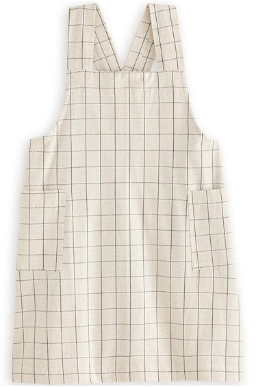 Tissala Checked Cotton and Linen Japanese Apron