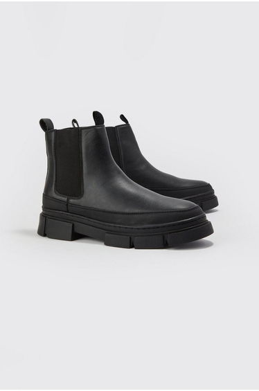 Track Sole Chelsea Boot - black