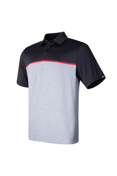 Under Armour Mens Playoff 3.0 Stripe Polo Shirt - Black/Red/Black