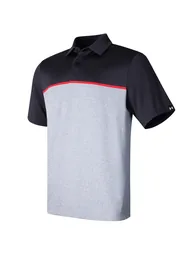 بلوزة بولو رياضية رجالي - أسود/أحمر