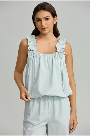 Ruffle Strap Sleeveless Top