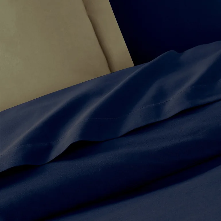 شرشف سرير بولي قطن سادة بحواف مطاطية - 3