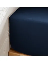 شرشف سرير بولي قطن سادة بحواف مطاطية - 4