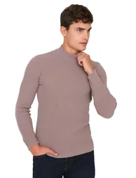 Sweater - Brown - Fitted - 1