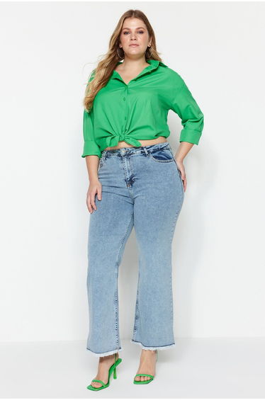 Plus Size Jeans - Blue - Wide leg
