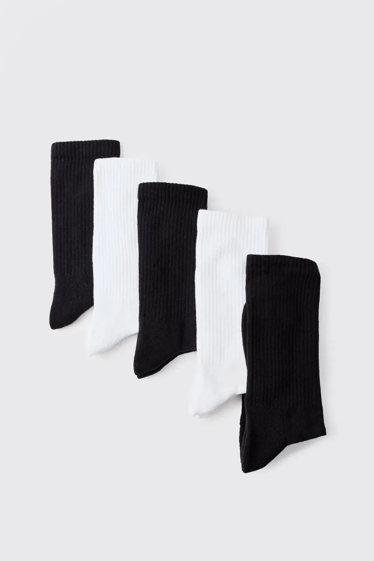 5 Mix Plain Sport Socks - black - 2