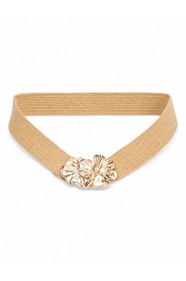Stretch Belt With Floral Buckle