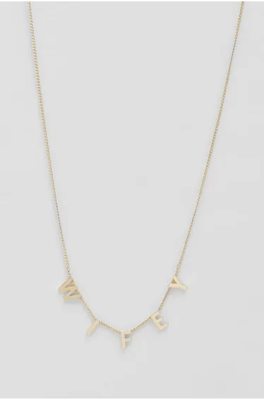 Wifey Polished Necklace - gold