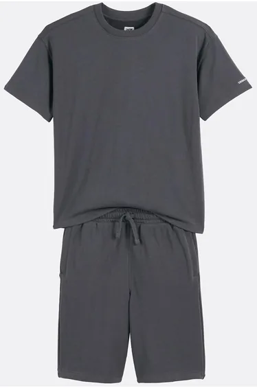 Fleece 2-Piece Outfit, Short Sleeve Sweatshirt and Bermuda Shorts