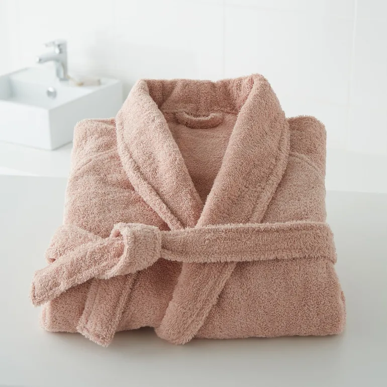 Cotton Shawl Collar Towelling Bathrobe - 1