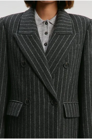 معطف كارين ميلين قطن رمادي ميداكسي- للمقاسات الصغيرة