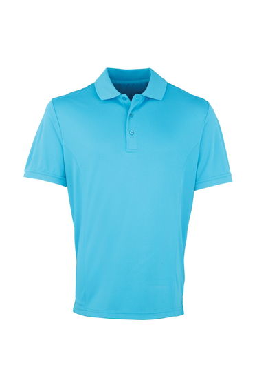 Premier Mens Coolchecker Pique Short Sleeve Polo T-Shirt - Turquoise