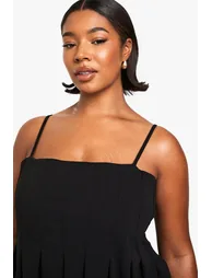 PLUS PANELLED PUFFBALL MINI DRESS - black - 3