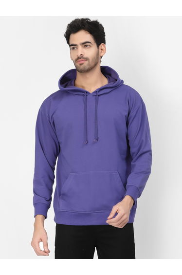Men Purple Back Graphic Print Hoodie