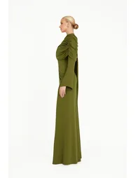 Kjersti Green Asymmetrical Ruched Maxi Dress - 2