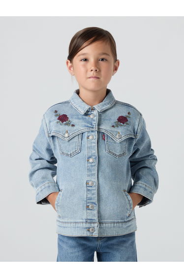 Levi's Girls Oversized Western Trucker Jacket in Blue