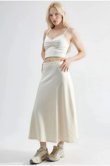 BUSEM Soft Textured A-Line Midi Skirt